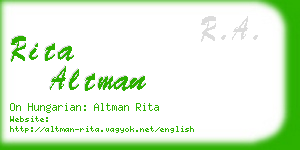 rita altman business card